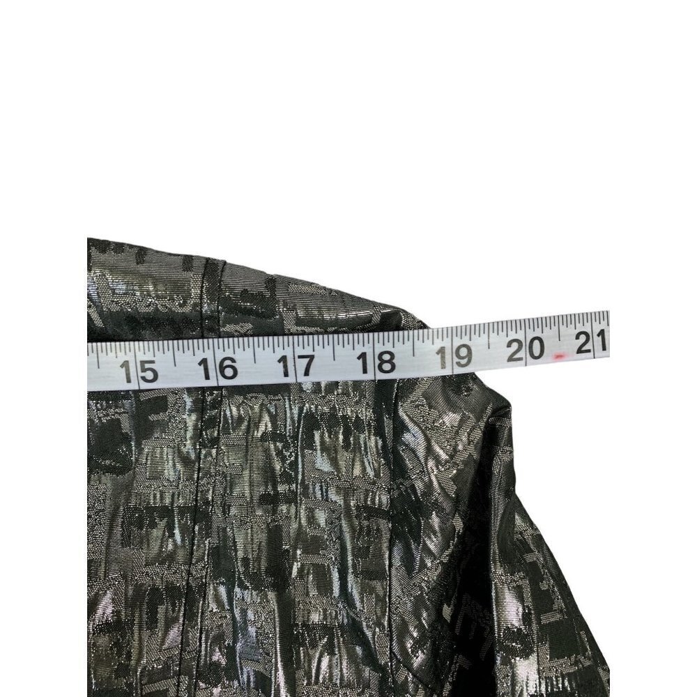 Ruby Rd. Women's Slithering Metallic Silver Cardigan - Picture 6 of 7